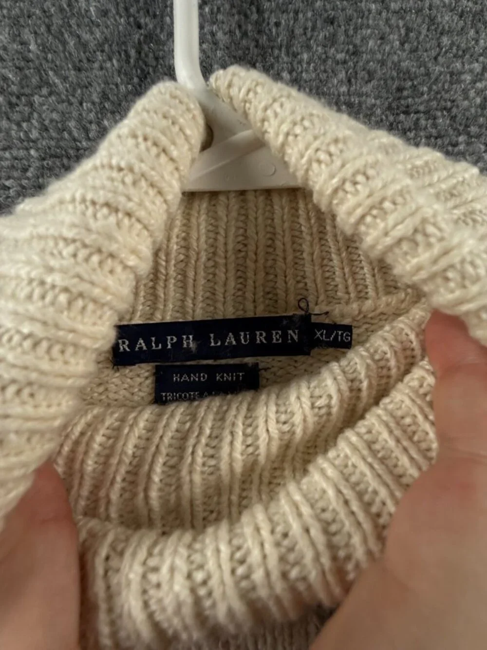 Ralph Lauren XL Hand Knit Tricote A La Main Turtleneck Sweater Graphic Winter